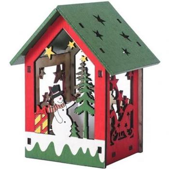 Ornement lumineux en bois de Noël