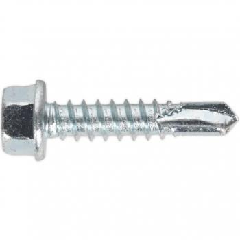 Sealey Hex Head Zinc Plated Din 7504K Self Drilling Screws 5.5mm 25mm Pack of 10