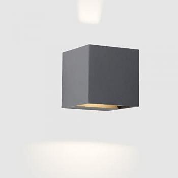Aplique LED exterior cuadrado 7,1W gris urbano