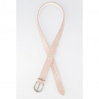 Cintura donna in pelle rosa a effetto coccodrillo, taglia 125, Ulla Popken
