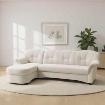 Domo L‑Form Sofas „Flores“ – 233 x 142 x 86 cm, optional Leder und Bettfunktion