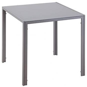 Quadratischer Esstisch aus Hartglas für 4 Personen, grau, 75 x 75 x 75 cm