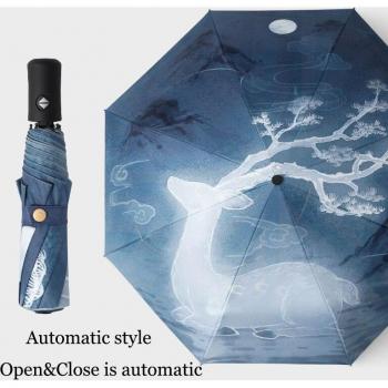 Parasol de Lluvia Femenino Negro con Sombras Protectoras