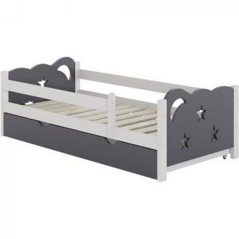 Letto per bambini grigio 80x160 cm con cassetto, senza materasso, Vitalispa