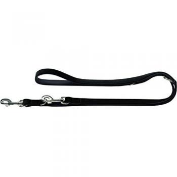 HUNTER SOFTIE Kunstleder Führleine für Hunde, 2,0 m, schwarz