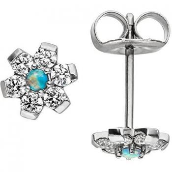 JOBO–Blumenohrringe aus Edelstahl mit Swarovski-Elementen