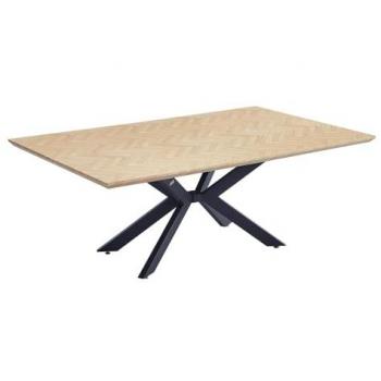 Home Deluxe Table de Salle à Manger Angulaire Avencia – Piètement en Étoile, 200 × 120 cm, Couleur Fishbone Oak
