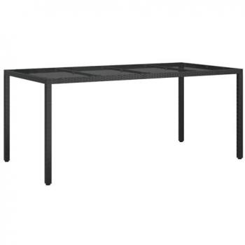 Bancarella di giardino nero 190x90x75 cm polyrattan