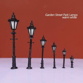 Realistic 3pcs O Gauge Garden Park Lamp Post Set for Train Models