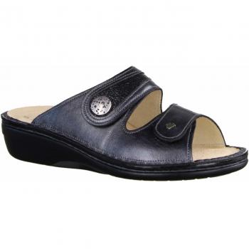 Finn Comfort Mira Soft Damen-Pantoletten Marineblau – Mercury / Pandora