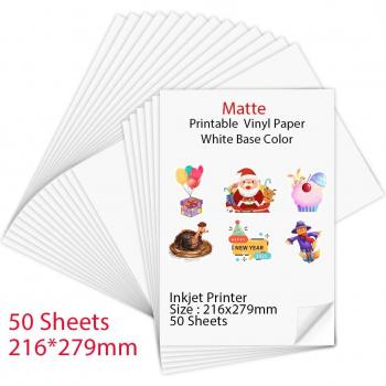 Printable Vinyl Sticker Paper for DIY Crafts 40 Sheets 216x279mm