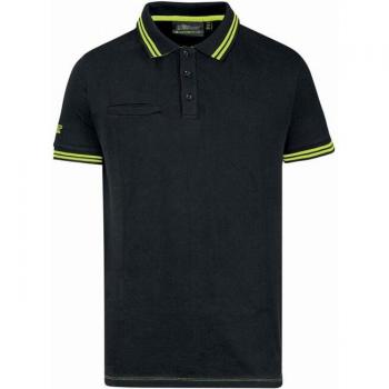 Polo U‑Power Way Corte Ajustado Negro S de Algodón Stretch
