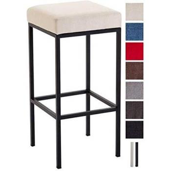 Newark 80 Barstuhl – Creme Sitz, schwarzes Metallgestell