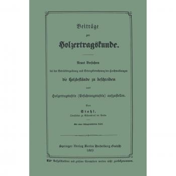 Stahl, Gustav: Beiträge zur Holzertragskunde