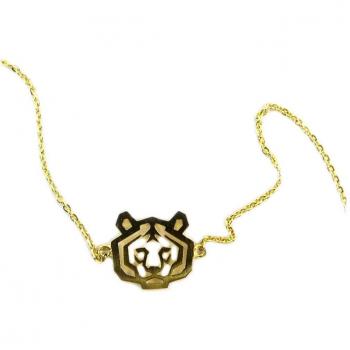 Pulsera 'Origami' en oro con diseño de tigre 12x10 mm