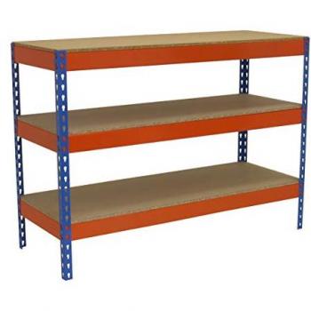 Mesa de Trabajo Básica Simon 3 en Azul, Naranja y Madera
