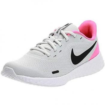 Unisex Kids Nike Revolution 5 GS – Photon Dust with Black and Hyper Pink White accents, UK 4 (EU 36.5)