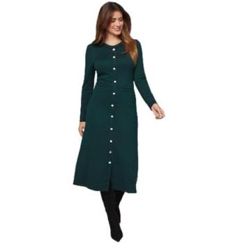 Wallis Women's Teal Crew Neck Knitted Dress (L)