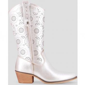 Botas de mujer estilo camperas en plata