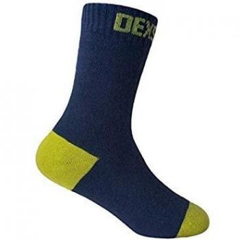 DexShell Kinder Wander-Socken – Wasserdicht, Marine & Lime, 33-36