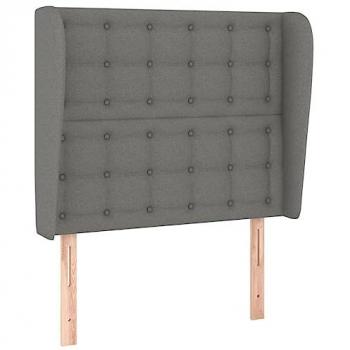 Meuble tête de lit capitonnée, 103 × 23 × 118 cm, couleur gris foncé