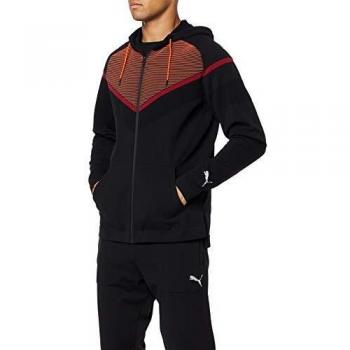 PUMA Herren Sportjacke Reactive Evoknit – Black & Rhubarb, Größe S