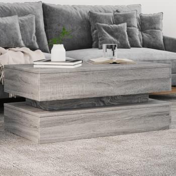 Vidaxl: Coffee Table Featuring Grey Sonoma Design and LED Lights (90 x 50 x 40 cm)