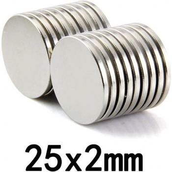 25x2mm NdFeB Disc Magnets