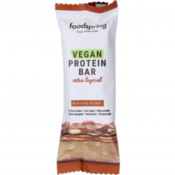 Foodspring Vegane Proteinriegel, Extra Layered, Roasted Peanut, 45 g