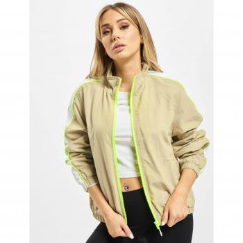 Dámská sportovní bunda s kontrastním lemem beton/electric lime