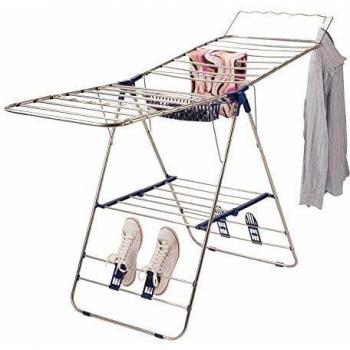Séchoir Pliable Inox avec Porte-Cintres