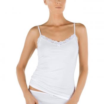 Calida Damen Unterhemd Vanity, Spaghetti-Träger, Größe 46, Weiß