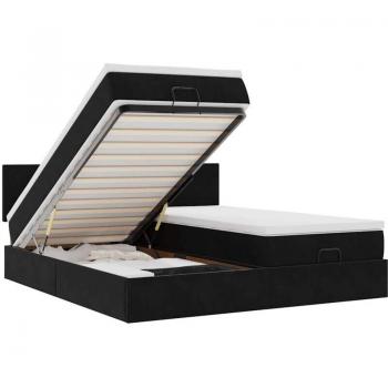 Estructura de Cama Otomana VidaXL en Terciopelo Oscuro 180x200