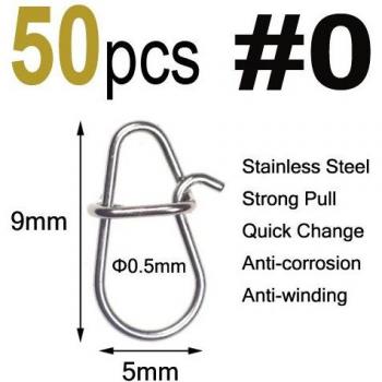 Wifreo 50/100pcs Stainless Steel 304 Quick Change Snap Pin for Fishing Lures
