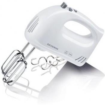 SEVERIN HM 3822 Batidora Amasadora de Mano con Cable Espiral Flexible, Potencia Aproximada de 400W, Diseño en Acero Inoxidable y Negro