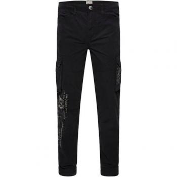 Schwarze Cargohose mit Logo von CAMP DAVID