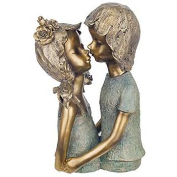 Couple de jeunes embrassant, figure 32x14x20 cm – Bronze gold (SG27494)