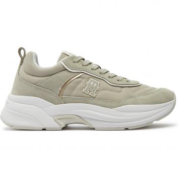 TOMMY HILFIGER Plateausneaker 'CHUNKY RUNNER VENTILE' für Damen, Größe 39, beige