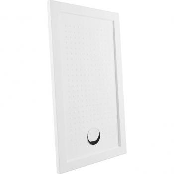 Parama – Récipient douche rectangulaire 80x100 cm, acrylique blanc brillant – Design Tikos