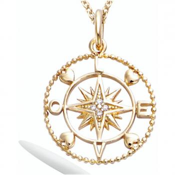Boussole Love Verguld Hanger 18 mm Wit Goud