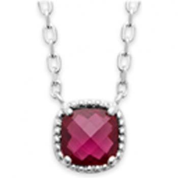 Trésor de Lily : Collier Sissi argent rubis 6x6 mm