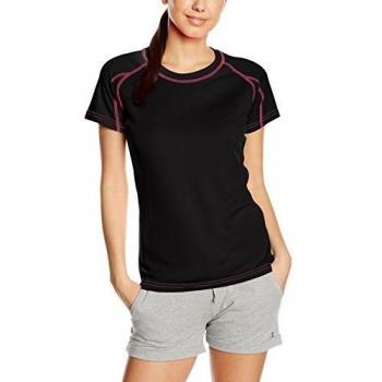Trespass Mamo Damen XL Schwarz: Schnelltrockendes Sport‑T-Shirt mit Reflektoren