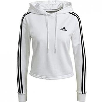 Sweat-shirt Capuche Adidas Essentials Cropped Femme Blanc Taille XS