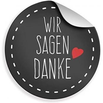 24x Aufkleber Wir sagen Danke Motiv 26 4cm Geschenk Aufk