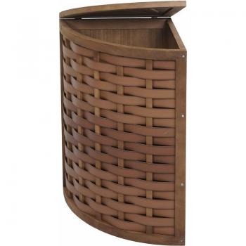 Cubo Clasificador Ropa Sucia 70 L – Cesto Esquinero HHG 233 en Madera Marrón