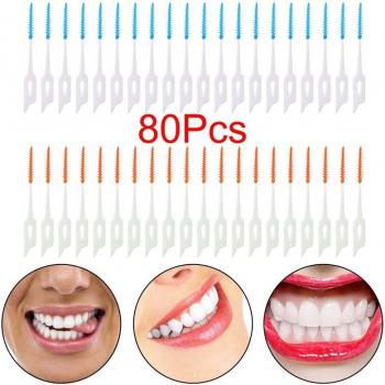 80pcs Soft Bristle Gum Massage Picks