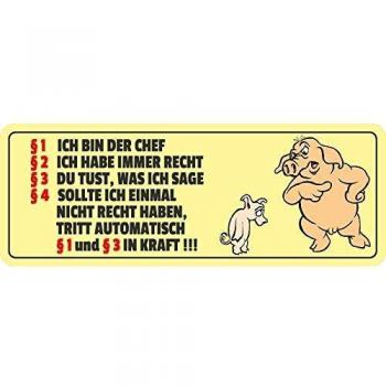 Tin Sign Spruch §1 Ich bin der Chef 27x10 cm Blechschild