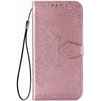 Funda Cuero Mandala 3D + Tapón Rotativo 360° y Compartimento (Huawei P Smart)