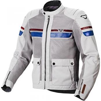 Giacca Moto Macna Fluente Light Grigio Blu Rosso 3XL