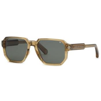 Philipp Plein Contemporary SPP202M 0B86 Yellow‑Green Geometric Sunglasses